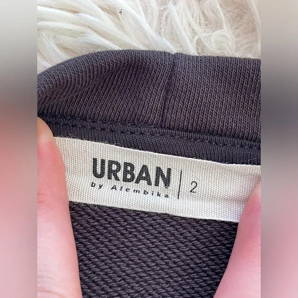 Urban by alembika sweatshirt midi dress front pockets cotton long sleeve black 2 - Picture 8 of 10